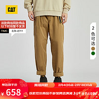 CAT卡特24春男士户外LOGO设计萝卜形长裤 深卡其色 30