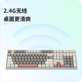 ikbc W210 时光灰 108键 无线2.4G机械键盘 cherry 茶轴 W210时光灰 无线