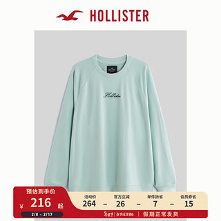 HOLLISTER24春夏百搭圆领插肩袖休闲运动卫衣男 356718-1 薄荷绿色 XS