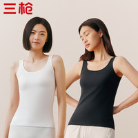三枪纯棉女士背心打底内搭圆领夏季吊带女生 组合2(特白+正黑) 2XL