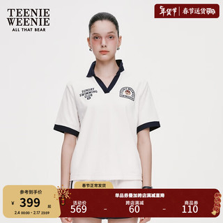 Teenie Weenie小熊2024年毛巾布软糯Polo领短袖T恤衫宽松慵懒上衣