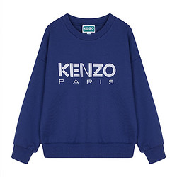 KENZO 凯卓 高田贤三23春夏  女童深蓝色棉质圆领长袖卫衣 K15640 80K 8A