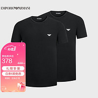 阿玛尼EMPORIO ARMANI男装23春夏EAU男士T恤衫（两件装） 07320黑色