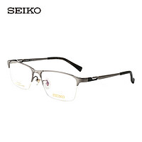 精工(SEIKO)中性款银色镜框银色镜腿钛金属半框光学眼镜架 HC1025 169 55MM
