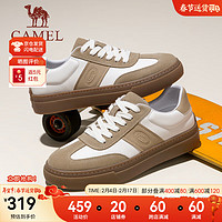 骆驼（CAMEL）2024复古经典德训鞋撞色时尚拼接滑板鞋男 G14S542024 杏/白 44