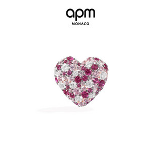 APM Monaco紫红色爱心耳环时尚设计感新年