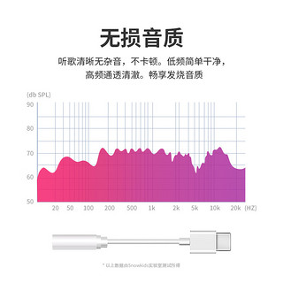 SnowkidsSnowkids Type-C耳机转接头转换器转3.5mm音频数据线K40小米11/10华为手机Mate40ProP40USB-C口2条