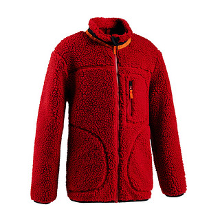 迪卡侬儿童羊羔绒外套男童女童加厚保暖夹克抓绒衣童装KIDD 红色 125