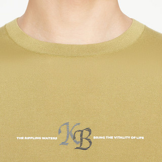 劲霸男装（K-Boxing）简约休闲时尚圆领字母短袖T恤FTTR1709 土黄色 170/M