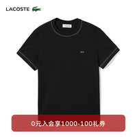 法国拉科斯特 LACOSTE女装24春季经典纯色简约圆领短袖T恤|TF0097 031 /黑色 36 /160