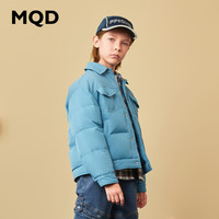 马骑顿 MQD童装男童衬衫式短款羽绒服2022年冬装儿童拼接保暖外套