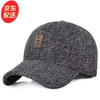佳烜秋冬男棉帽户外运动爸爸棒球帽休闲保暖护耳帽中老年鸭舌帽老年帽 浅灰