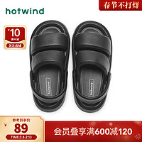 热风2024年夏季男士时尚凉鞋 01黑色 L (适用43—44的脚)
