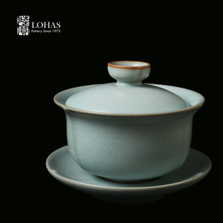 陆宝单盖碗功夫茶具 汝窑天青高温陶瓷器泡茶壶三才碗 家用茶壶茶杯 禅悟盖碗130ml