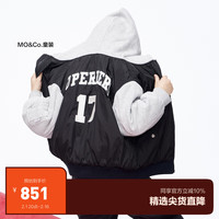 little MO&Co.little moco童装23冬男童飞行员夹克连帽卫衣外套KBC4QJK015 黑色 110/52