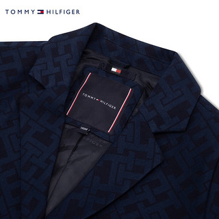 TOMMY HILFIGER 24早春童装男暗纹提花翻领西装外套TH2412117 藏青色654 M/150cm