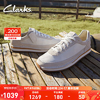 Clarks 其乐 艺动复古时尚潮流运动鞋舒适板鞋休闲跑鞋男鞋 白色