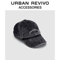 URBAN REVIVO2024春季女士复古洗水字母棒球帽UAWA40102 黑色 F