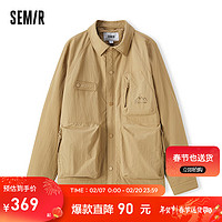 森马（Semir）棉服男2024春季宽松短款棉衣时尚潮流工装外套 卡其50601 185/100A/XXL