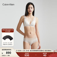 Calvin Klein内衣【黑标系列】24春夏新款女无钢圈性感蕾丝三角文胸QF7749AD UB1-太空黑