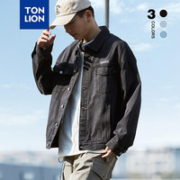 唐狮 TONLION牛仔外套男2024春季牛仔衣黑色户外休闲高级春秋男夹克潮 碳黑 XL