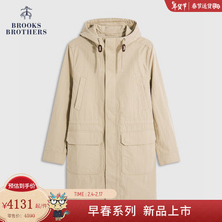 Brooks Brothers BrooksBrothers）男士24早春户外连帽休闲夹克外套 B275-米白色 S