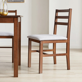 家逸椅子实木餐椅现代简约餐厅家具家用靠背椅软座餐桌椅RF-1746 胡桃色【橡胶木单把】