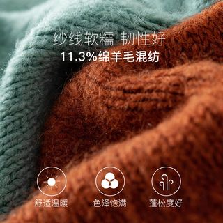 范思蓝恩22FS4507复古文艺浪漫针织小衫女2022冬百搭毛衣开衫