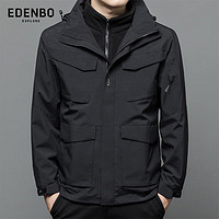 Edenbo 爱登堡 冬季三合一保暖冲锋衣可拆卸帽夹克外套黑色180/96A(XL)