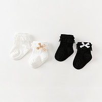 戴维贝拉 儿童袜子2024新款春装女童弹力短袜宝宝婴幼儿甜美公主袜