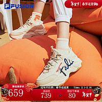 FILA FUSION 斐乐官方潮牌女鞋BUBBLE泡泡鞋时尚百搭跑步鞋休闲鞋 米色-AG 36.5