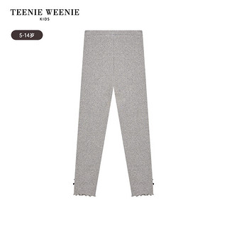 Teenie Weenie Kids小熊童装24春季女童简约纯色针织打底裤 象牙白 110cm