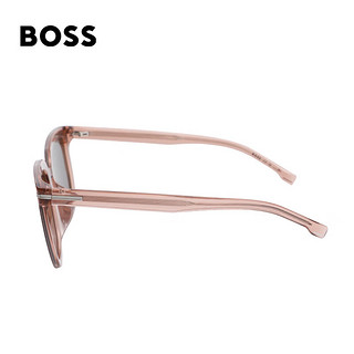HUGO BOSS 男女款墨镜时尚太阳镜眼镜时尚圆框修饰脸型 1553FS 35J70 61mm 35J70-粉色