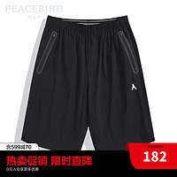 太平鸟男装运动中短裤BYGNC2G23 黑色（直筒） L