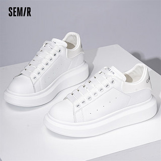 semir板鞋鞋流行小白鞋厚底增高休闲运动鞋子SXJH241063白色37
