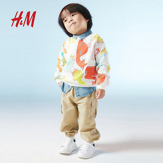 H&M【新年系列】童装男童裤子2024春季宽松工装裤1218976 米色 80/47 (9-12M)