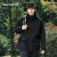 探拓（TECTOP）冲锋衣防寒防风户外登山滑雪服2412167CF经典黑S