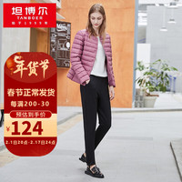 坦博尔2020冬季羽绒裤女外穿显瘦加绒加厚修身保暖打底铅笔裤TD206100 黑色 185/74A