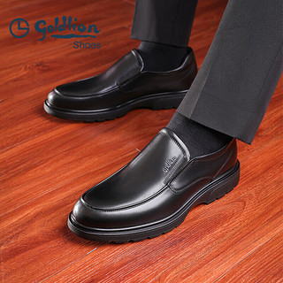 金利来（goldlion）男鞋都市时尚简约商务休闲鞋舒适套脚乐福鞋59623040101A黑色39