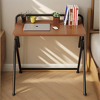 可芝(KERZY)可折叠书桌电脑桌卧室家用学习写字小户型办公床边简易小桌子 【单层】白色+白架80x50x72CM