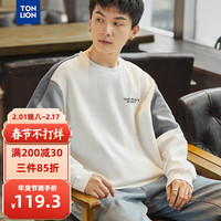 唐狮 TONLION春秋男圆领袖子拼接款卫衣WP 本白 M