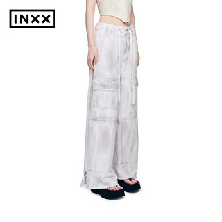 英克斯（inxx）潮牌春宽松休闲牛仔裤直筒裤长裤XCE1220132 白色 S