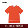 AIGLE艾高短袖T恤2024年早春新品男士DFT速干排汗UPF40+防紫外线短袖T 椒橙红色 AU123 L(180/96A)