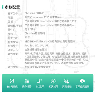 CHRISTINA小提琴EU4000B欧洲专业级考级演奏级手工欧料