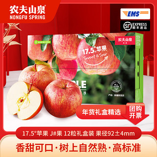 农夫山泉 17.5°度阿克苏苹果礼盒 红富士苹果 圣诞果 平安果 J#果 12粒装