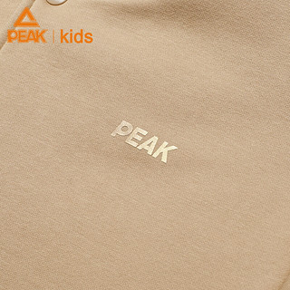 匹克（PEAK）童装儿童加绒棒球服保暖运动上衣百搭潮流外套 卡其 140cm