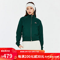 卡帕（Kappa）复古针织开衫2024女运动卫衣短款收腰长袖K0E22WK10 玻璃绿-3066 XL