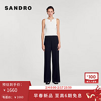 SANDRO2024早春女装法式气质水滴领镶钻无袖针织衫SFPPU02208 10/白色 1