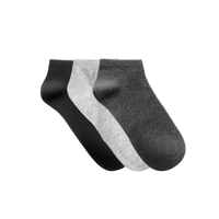 YANXUAN 网易严选 抗菌防臭 男女同款棉短袜透气舒适 男女同款-黑/深灰/浅灰-3双装