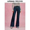URBAN REVIVO UR2024春季女装复古时髦水洗紧身喇叭牛仔长裤UWU840019 蓝色 27